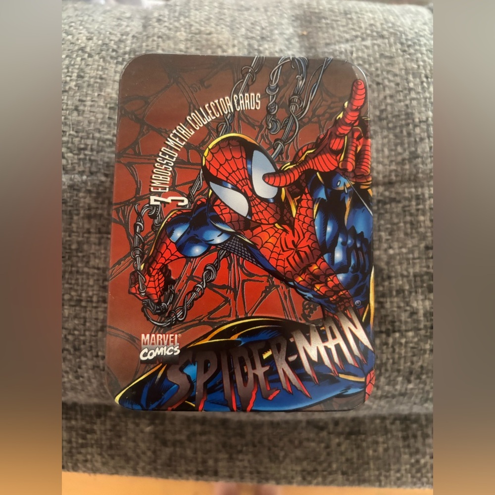 embossed metal spiderman collector cards